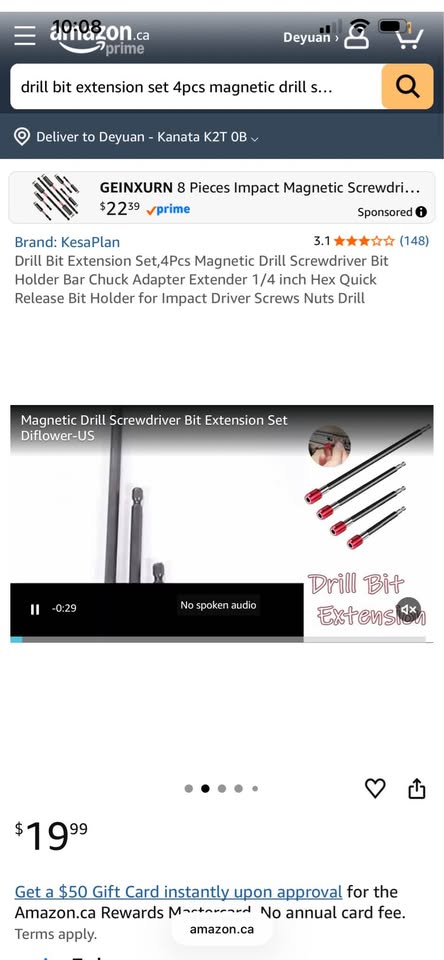 Drill Bit Extension Set,4Pcs Magnetic Drill Screwdriver Bit Holder Bar Chuck Ada
