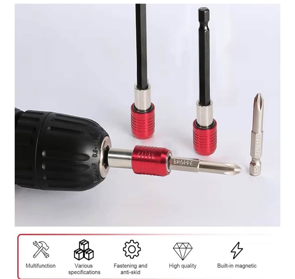 Drill Bit Extension Set,4Pcs Magnetic Drill Screwdriver Bit Holder Bar Chuck Ada