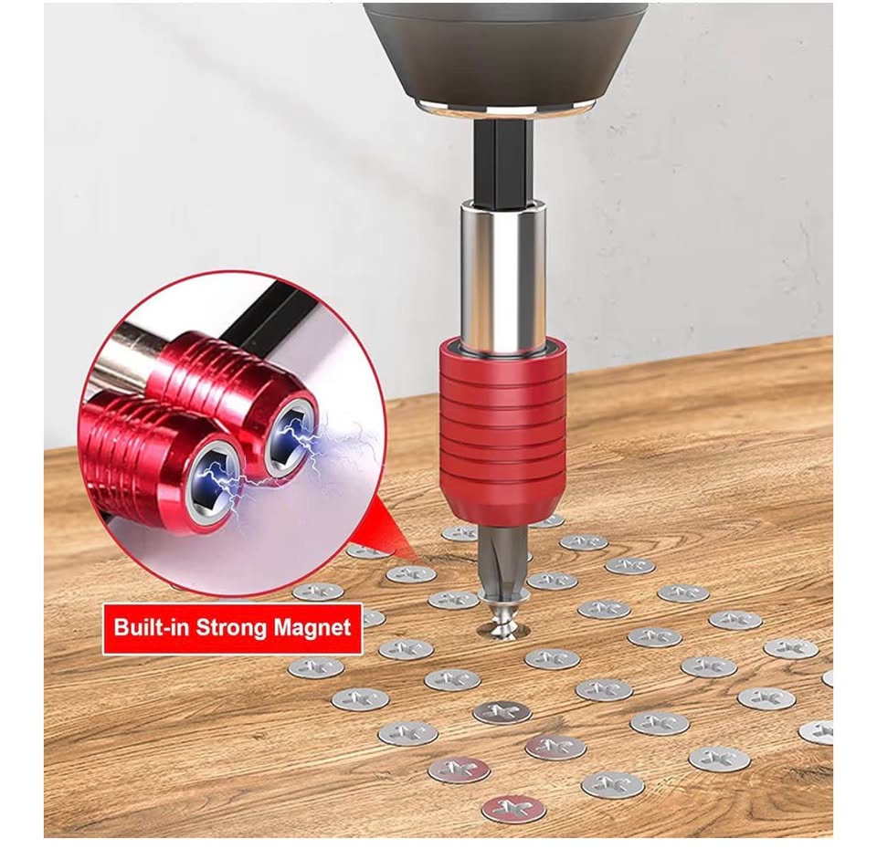 Drill Bit Extension Set,4Pcs Magnetic Drill Screwdriver Bit Holder Bar Chuck Ada