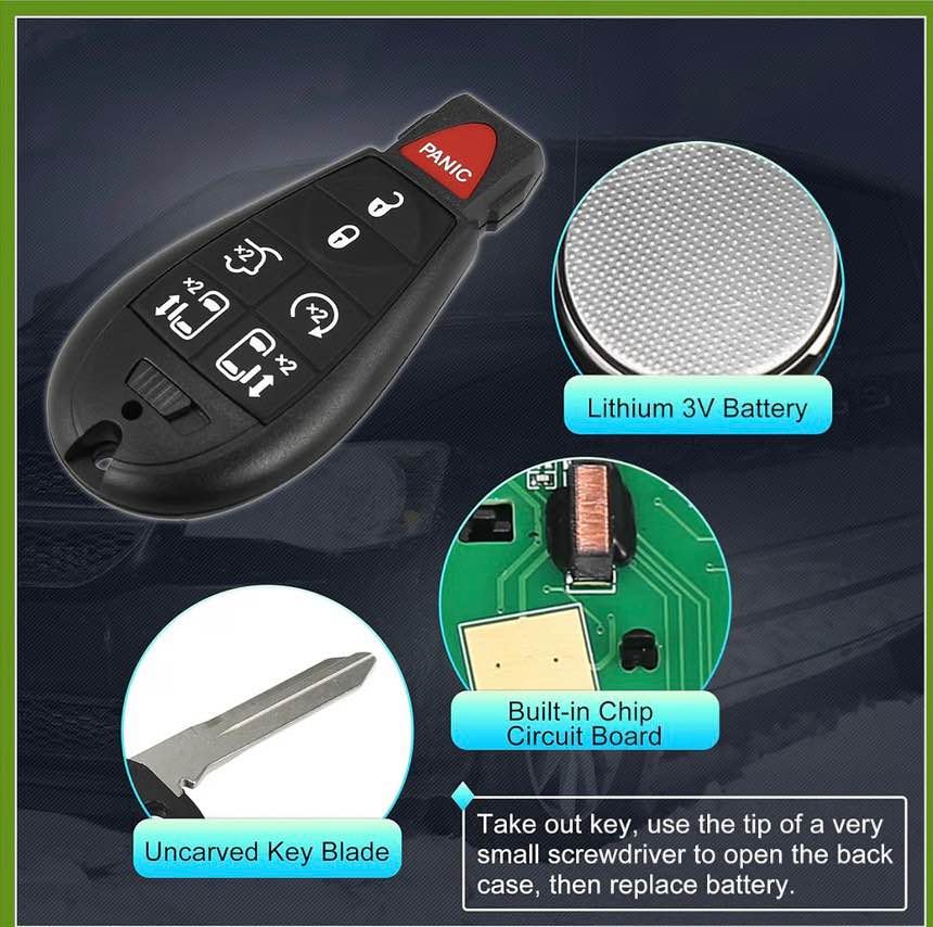 2-Pack Keyless Entry Remote M3N5WY783X for Dodge Grand Caravan 08-19