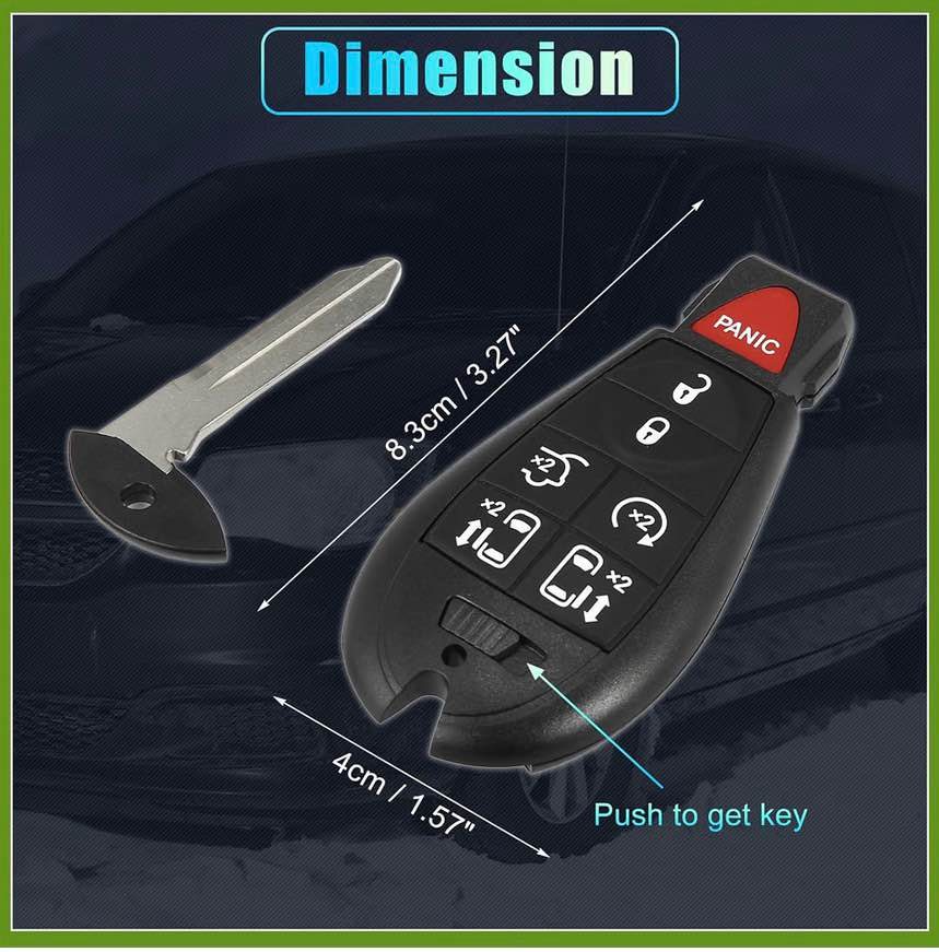 2-Pack Keyless Entry Remote M3N5WY783X for Dodge Grand Caravan 08-19