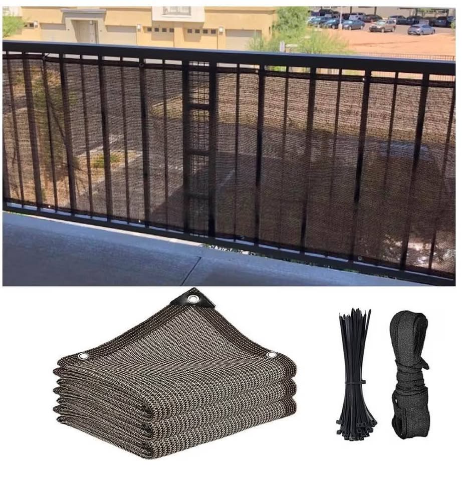 Fence Privacy Screen Balcony Sun Shade Cloth 3'3"x9'9" 80% Shade Fabric Outdoor 