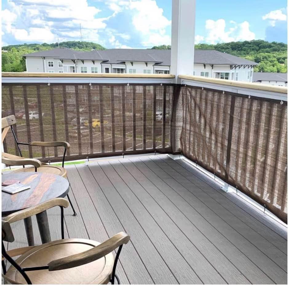 Fence Privacy Screen Balcony Sun Shade Cloth 3'3"x9'9" 80% Shade Fabric Outdoor 