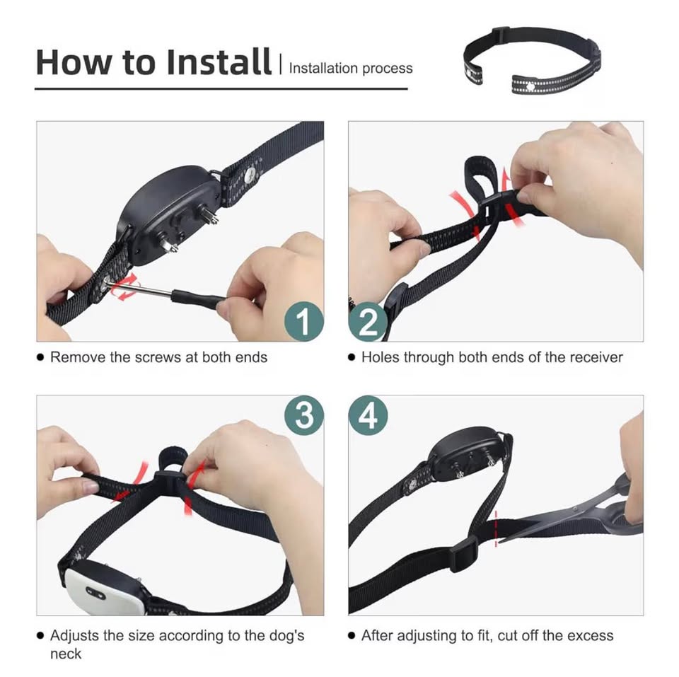 Collar Replacement Strap, Reflective Replacement Nylon Collar Strap Dog GPS Trai