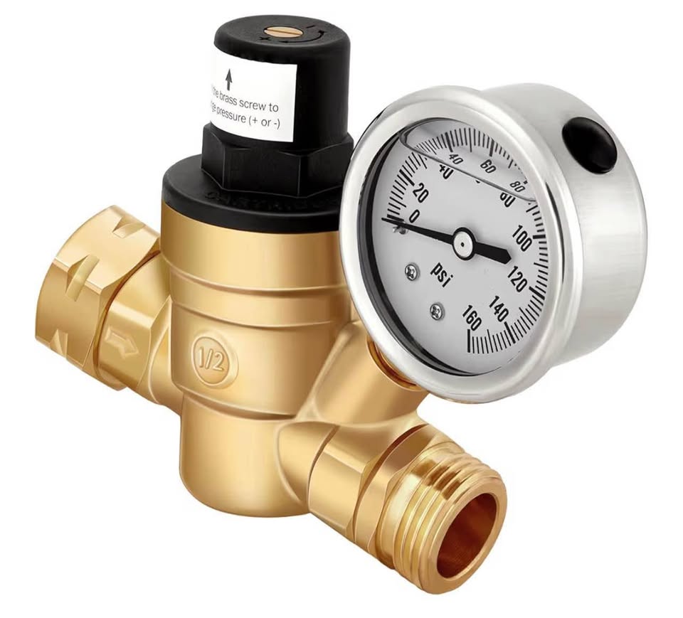 Water Pressure Regulator Valve, Lead-free Adjustable Water Pressure Reducer with