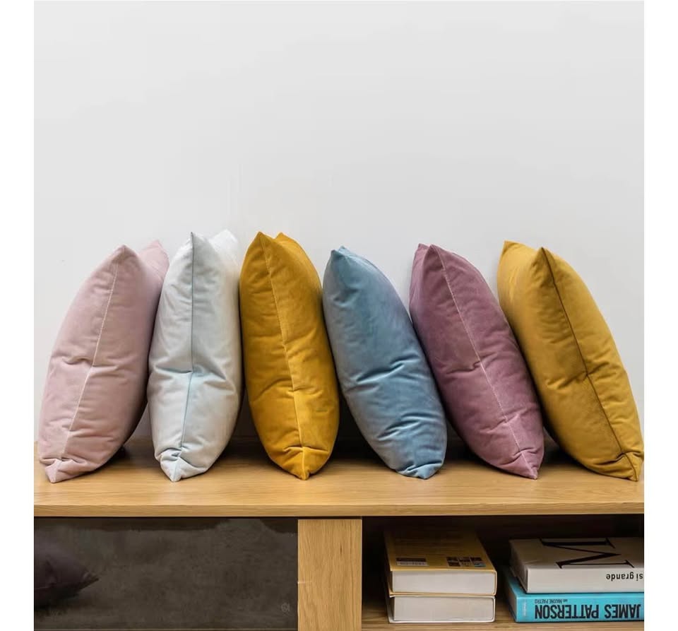Mustard Yellow Decorative Lumbar Velvet Throw Pillow Covers 12x20,Pack of 2 Luxu