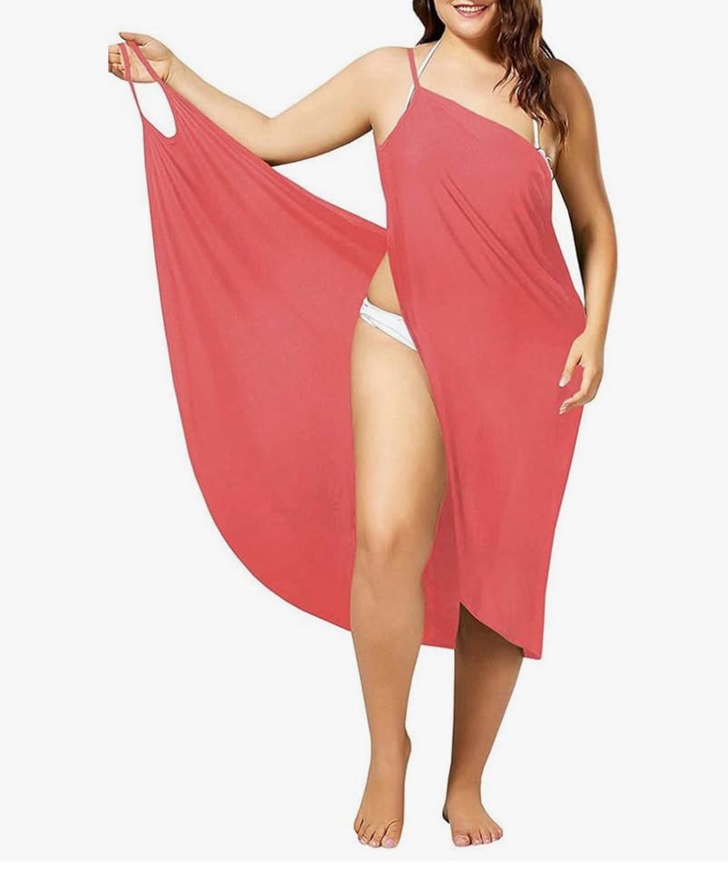 Womens Cover Ups Beach Spaghetti Strap Sarongs Beach Backless Wrap Midi Dresses