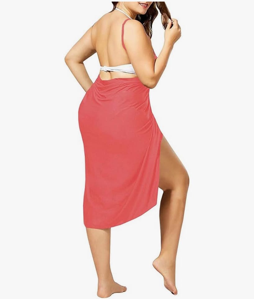 Womens Cover Ups Beach Spaghetti Strap Sarongs Beach Backless Wrap Midi Dresses