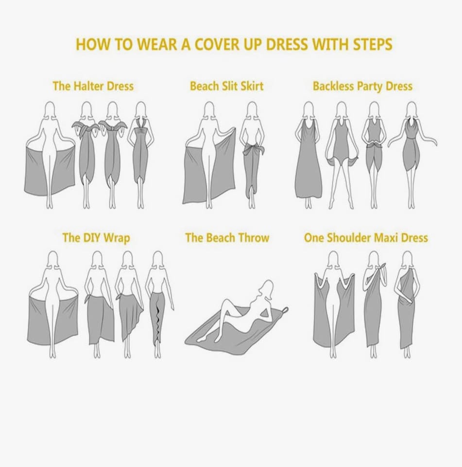 Womens Cover Ups Beach Spaghetti Strap Sarongs Beach Backless Wrap Midi Dresses