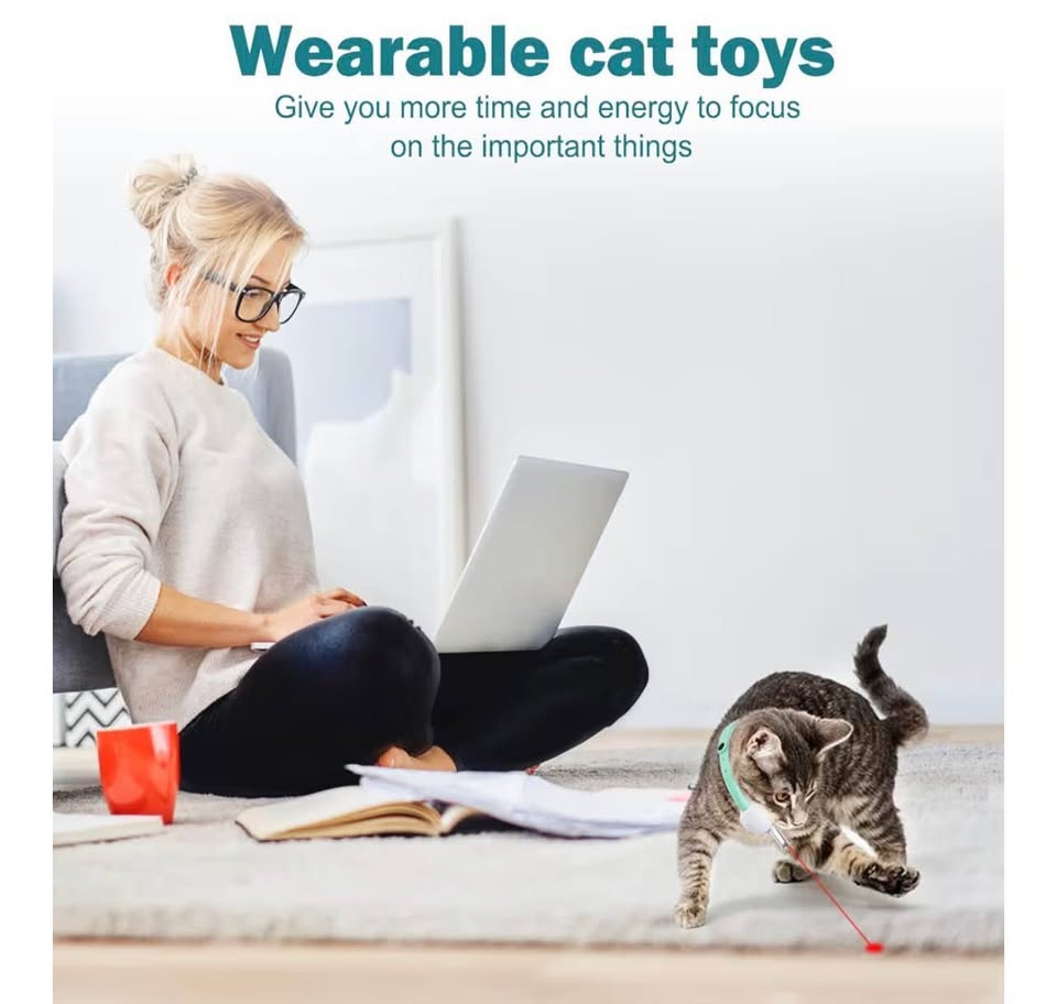 Automatic Cat Toys with LED Light,Upgraded Lengthened Light Head, Interactive To