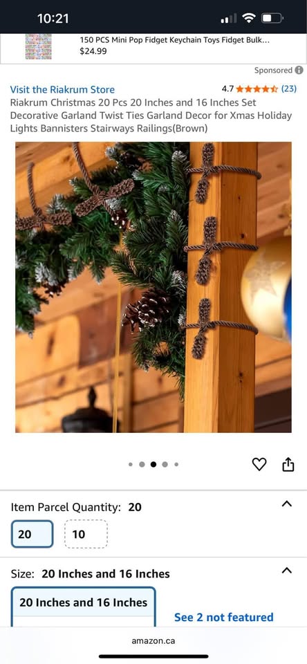 Christmas 20 Pcs 20 Inches and 16 Inches Set Decorative Garland Twist Ties
