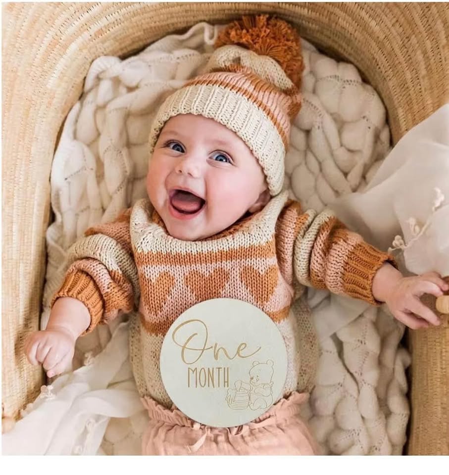 Winnie Baby Monthly Milestone Marker Discs Baby Announcement Sign Newborn Sign F