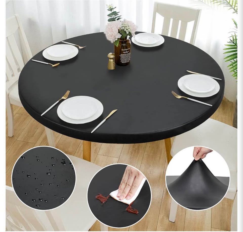 Black Spandex Round Table Cover