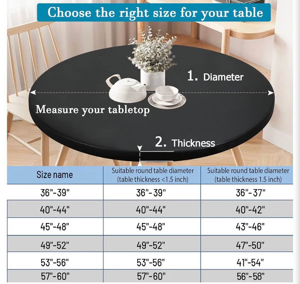 Black Spandex Round Table Cover