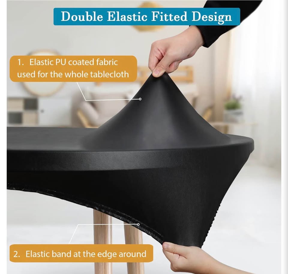 Black Spandex Round Table Cover