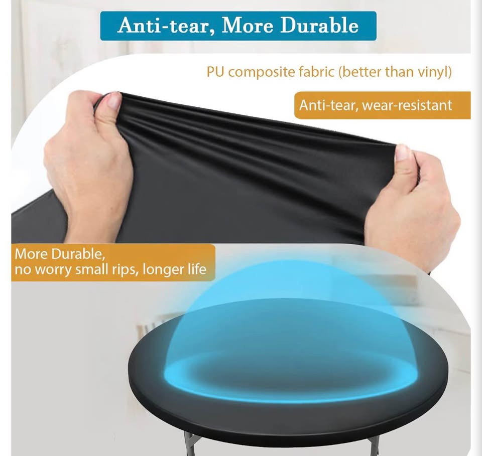 Black Spandex Round Table Cover