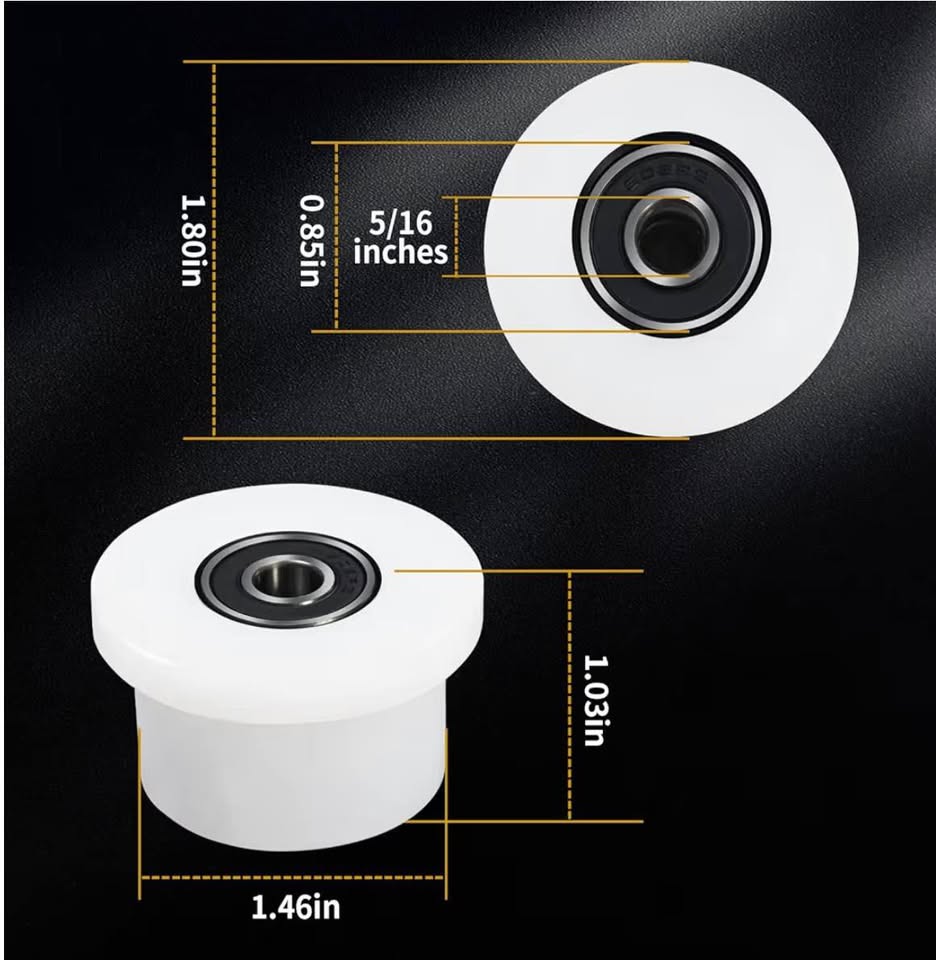 Qty 4 Machined Wheels/Rollers Compatible with Total Gym