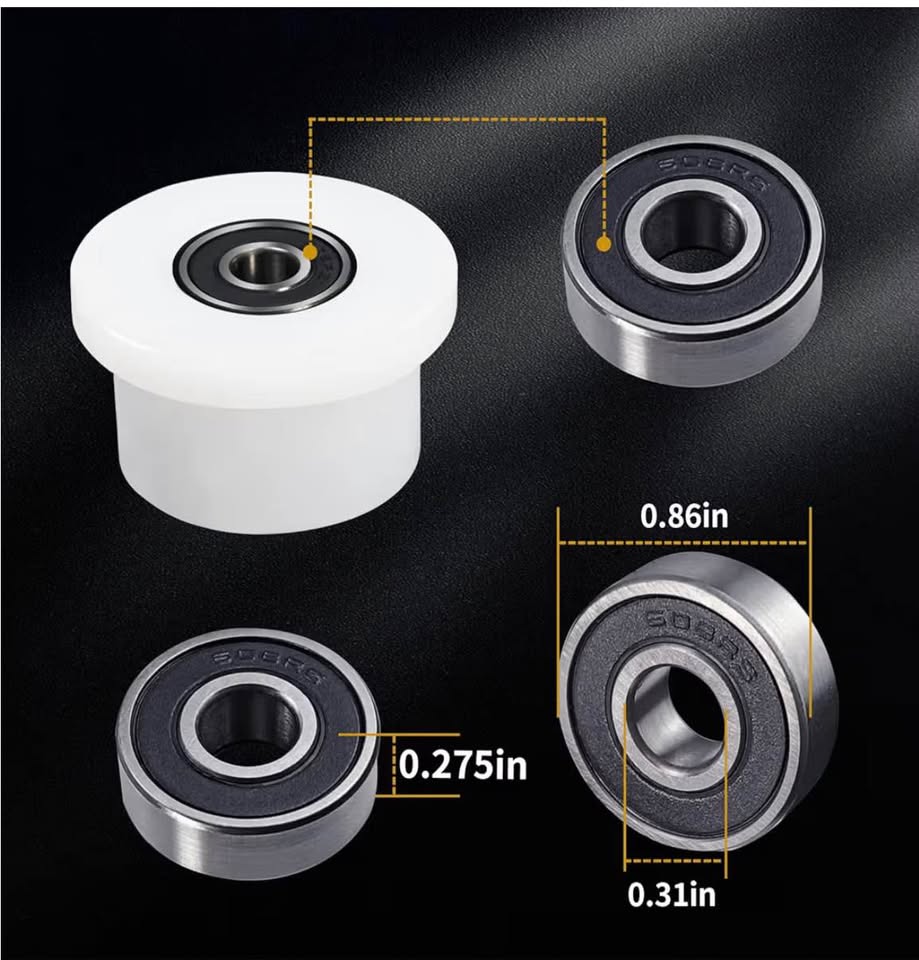 Qty 4 Machined Wheels/Rollers Compatible with Total Gym