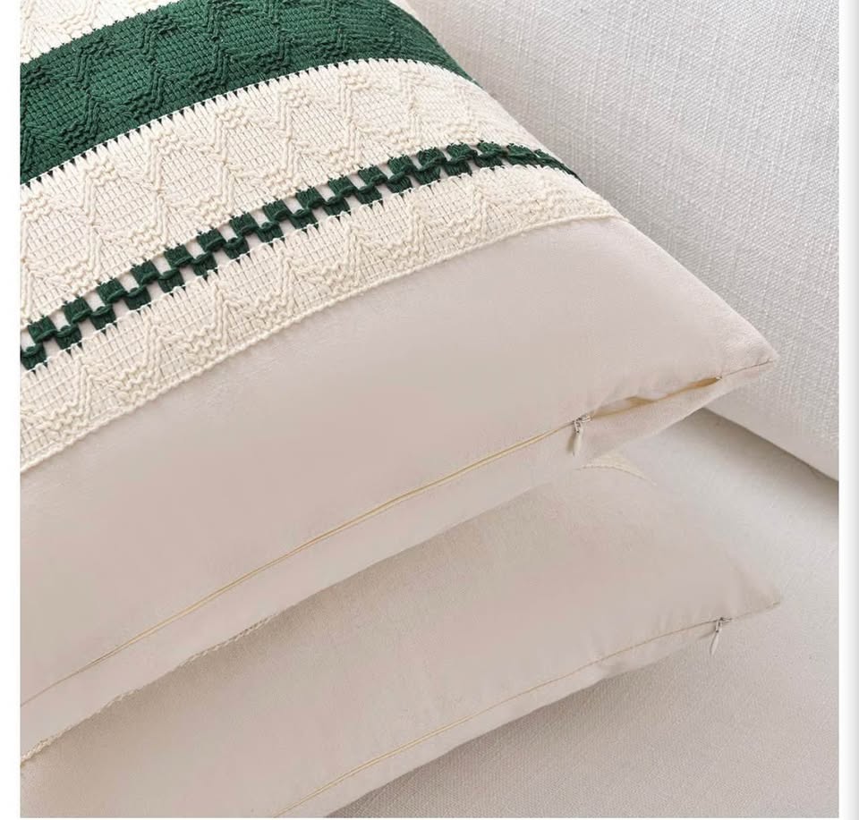 Set of 2 Boho Textured Lumbar Pillow Covers