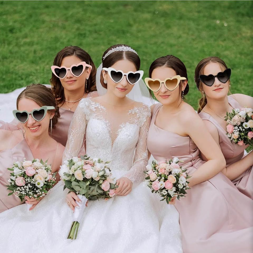 4 pack Heart Shaped Sunglasses Multi-Color Set