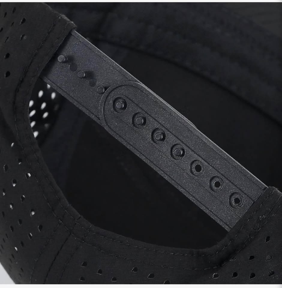 Black Waterproof Perforated Performance Snapback Hat