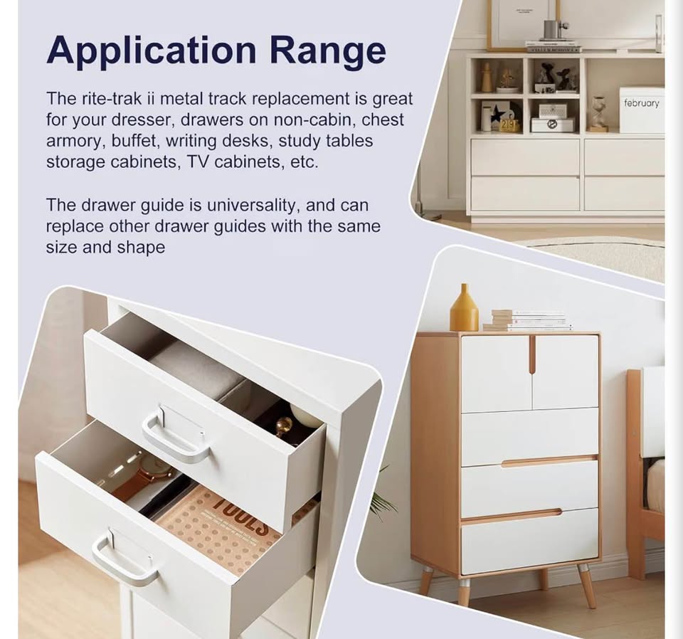 5-Pack Universal Drawer Guide and Stop Replacement Kit
