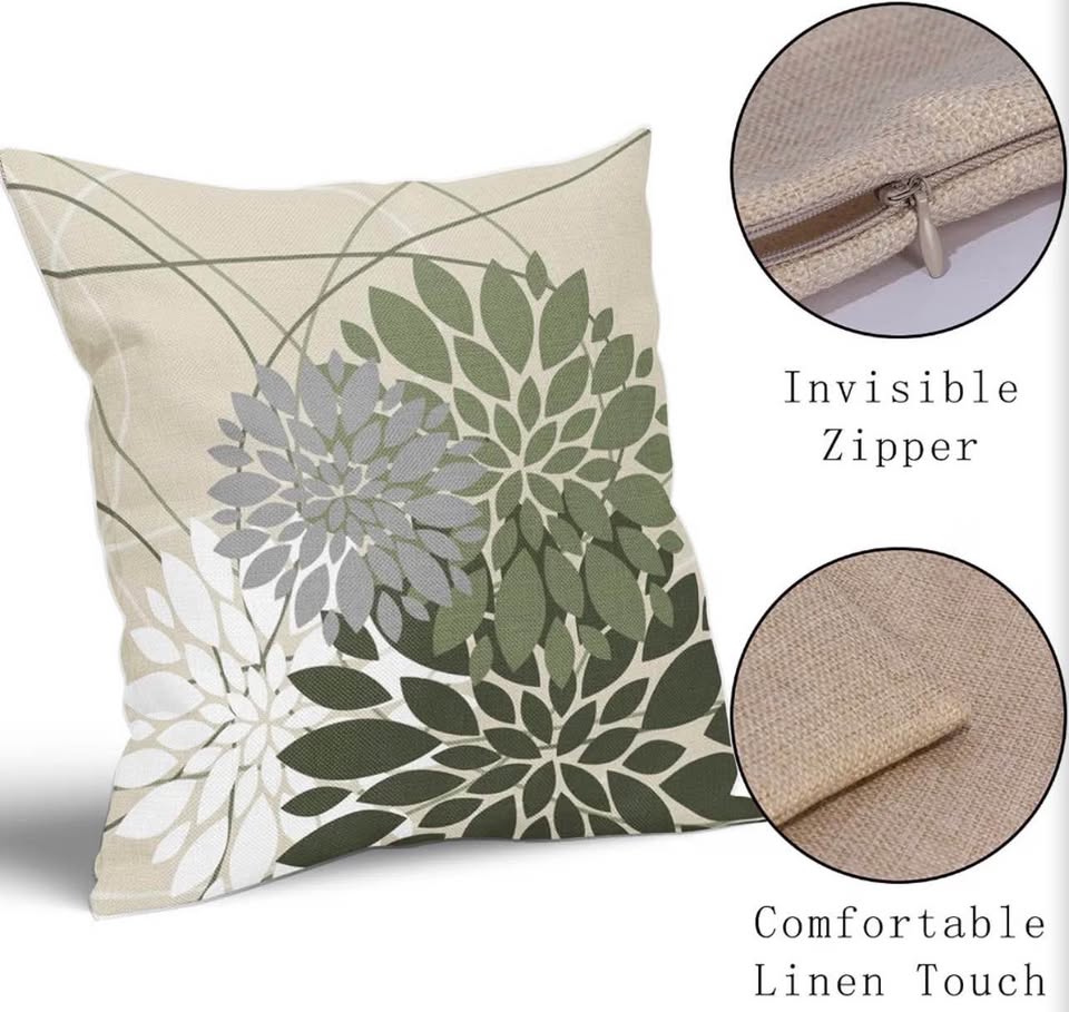 Set of 2 Floral Dahlia Throw Pillow Covers