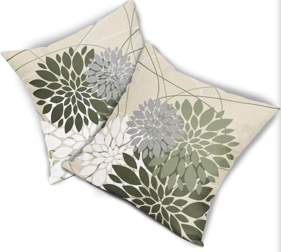 Set of 2 Floral Dahlia Throw Pillow Covers