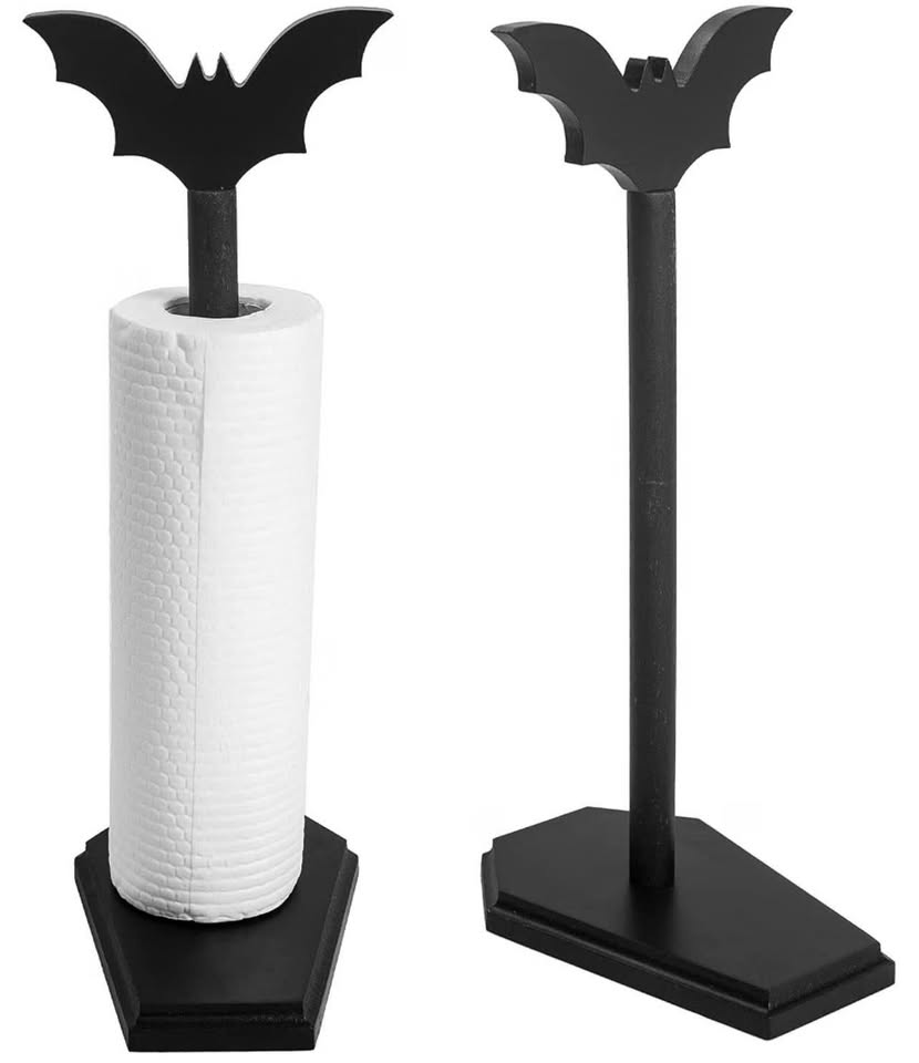 Gothic Bat and Coffin Paper Towel Holder