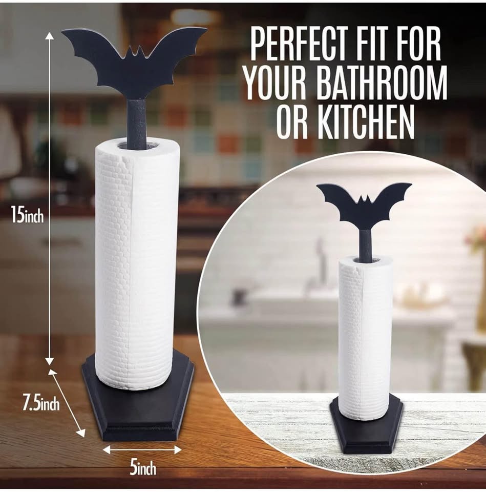 Gothic Bat and Coffin Paper Towel Holder