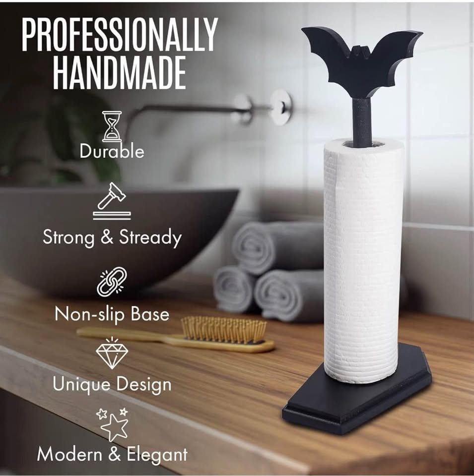 Gothic Bat and Coffin Paper Towel Holder