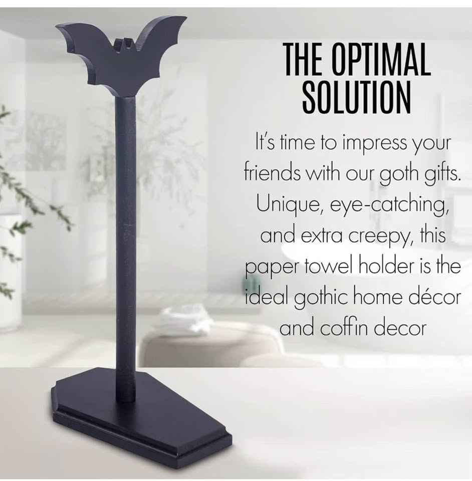 Gothic Bat and Coffin Paper Towel Holder