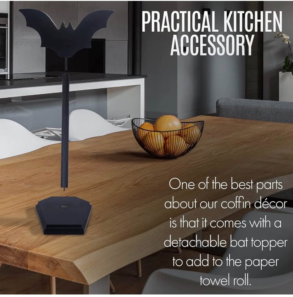 Gothic Bat and Coffin Paper Towel Holder