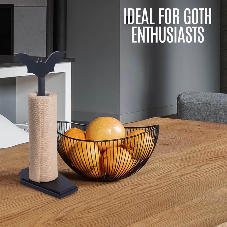 Gothic Bat and Coffin Paper Towel Holder