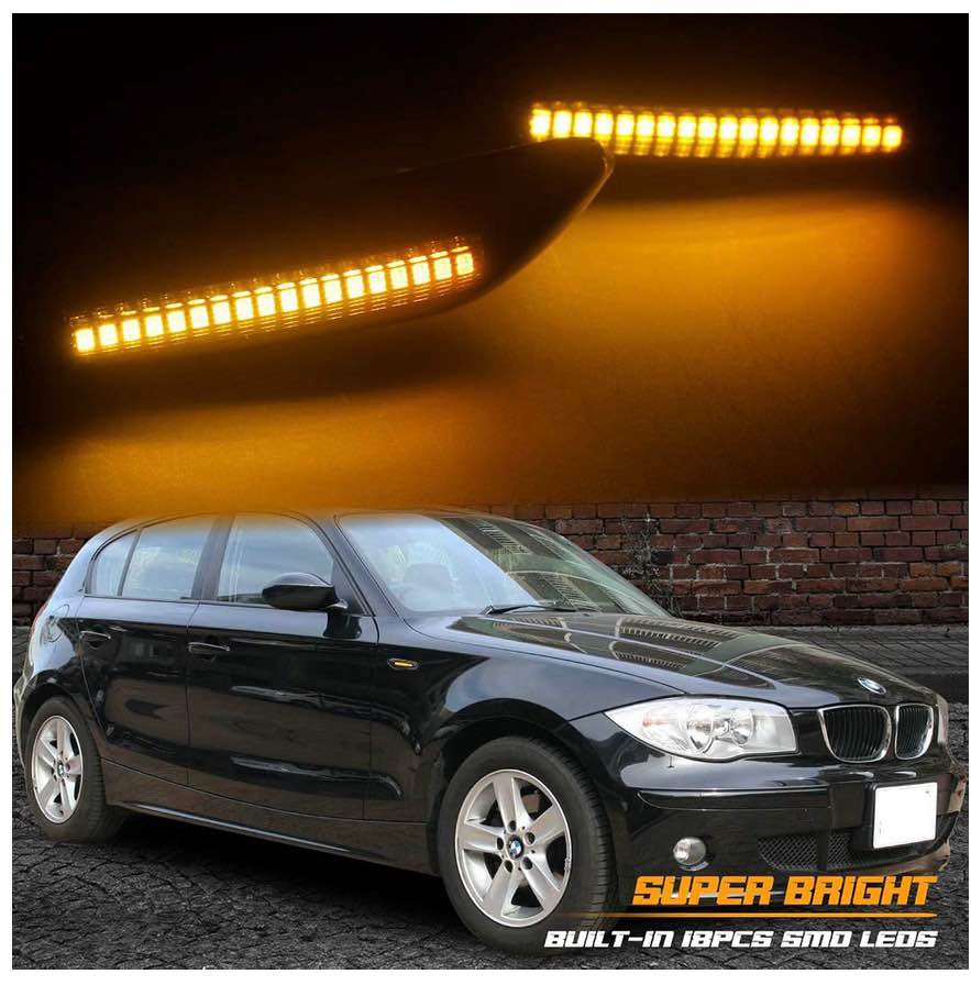 NDRUSH Sequential LED Side Marker Turn Signal Lights Compatible with BMW E90 E91