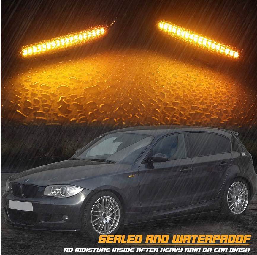 NDRUSH Sequential LED Side Marker Turn Signal Lights Compatible with BMW E90 E91