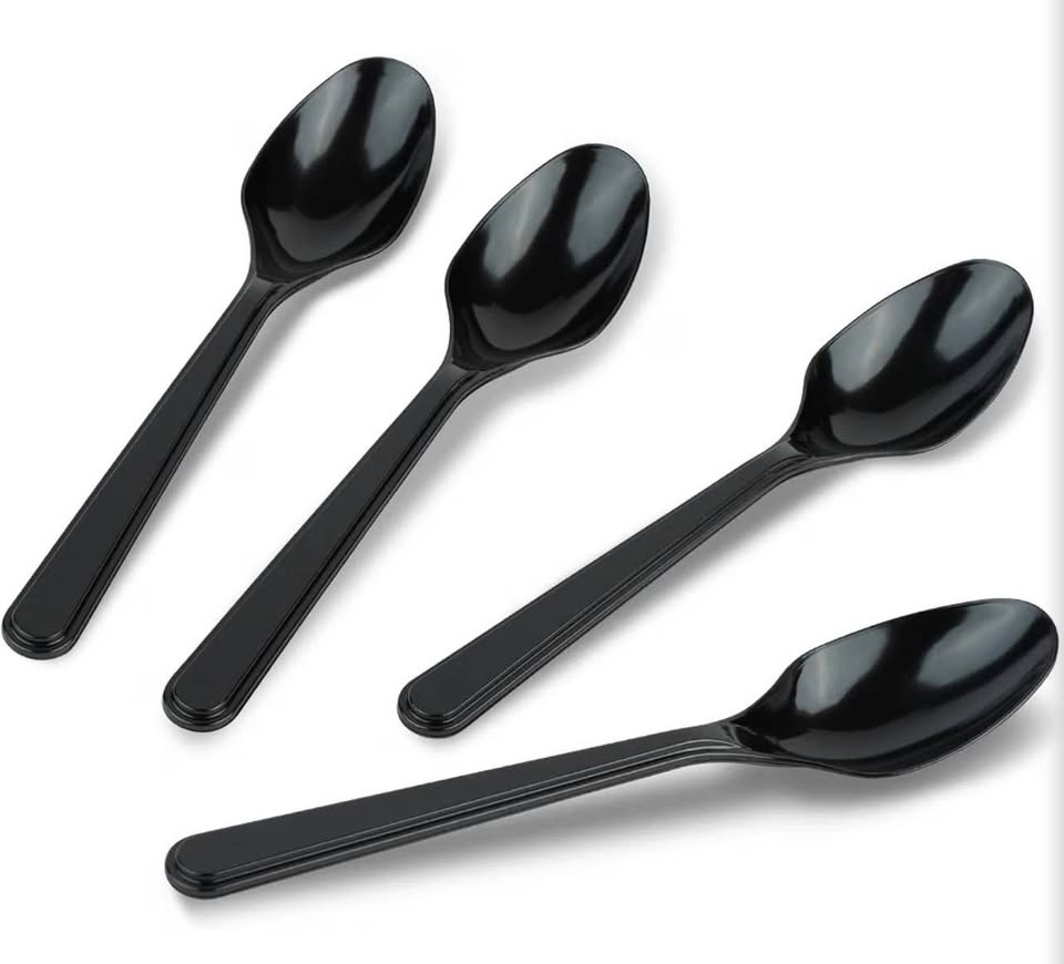 200pack  Black Plastic Spoons