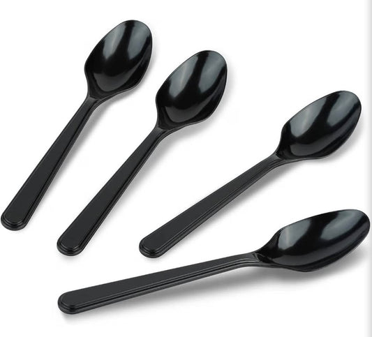 200pack  Black Plastic Spoons