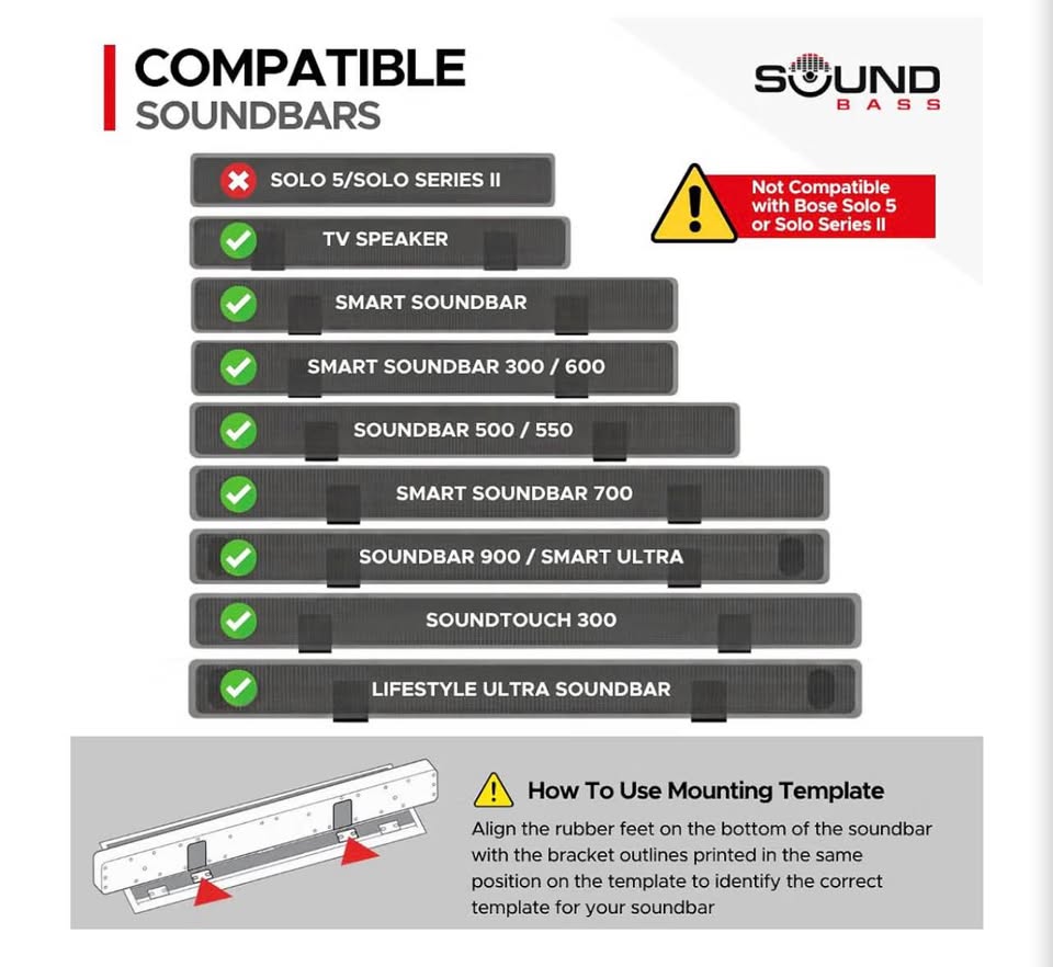 Soundbass Soundbar Wall Mount for Bose Smart