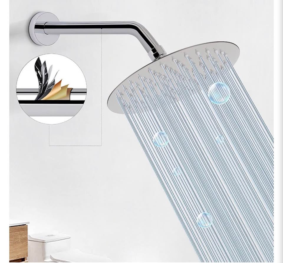 12-Inch Stainless Steel Shower Arm with Flange