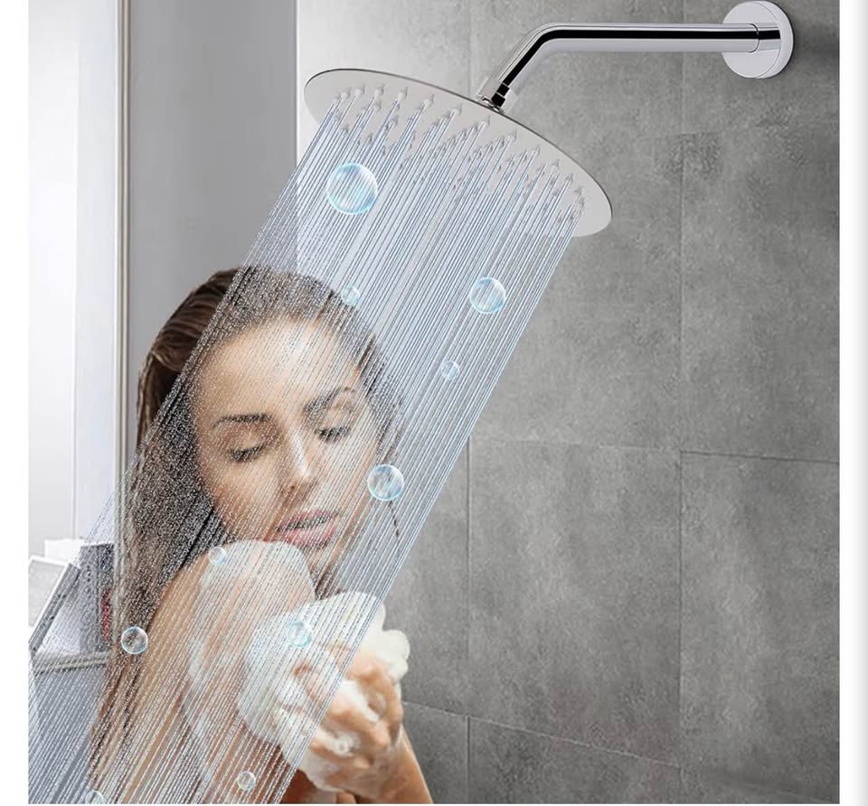 12-Inch Stainless Steel Shower Arm with Flange