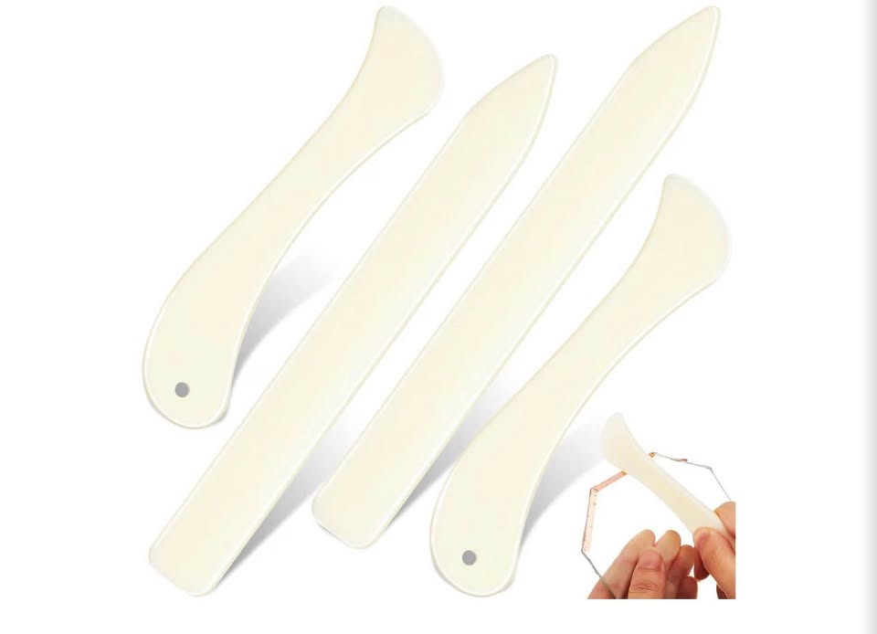 Cunhill 4 Pcs Stained Glass Tools Plastic Fid Burnisher Foiler Holder