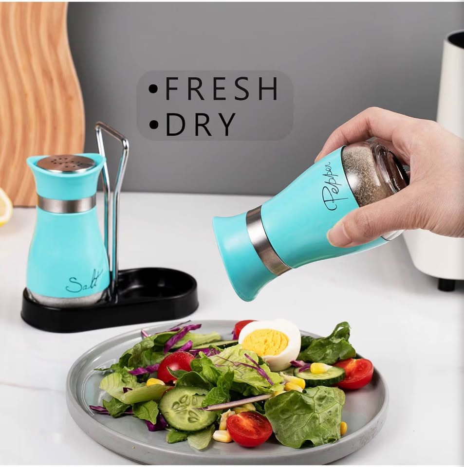 Salt and Pepper Shaker Set with Caddy