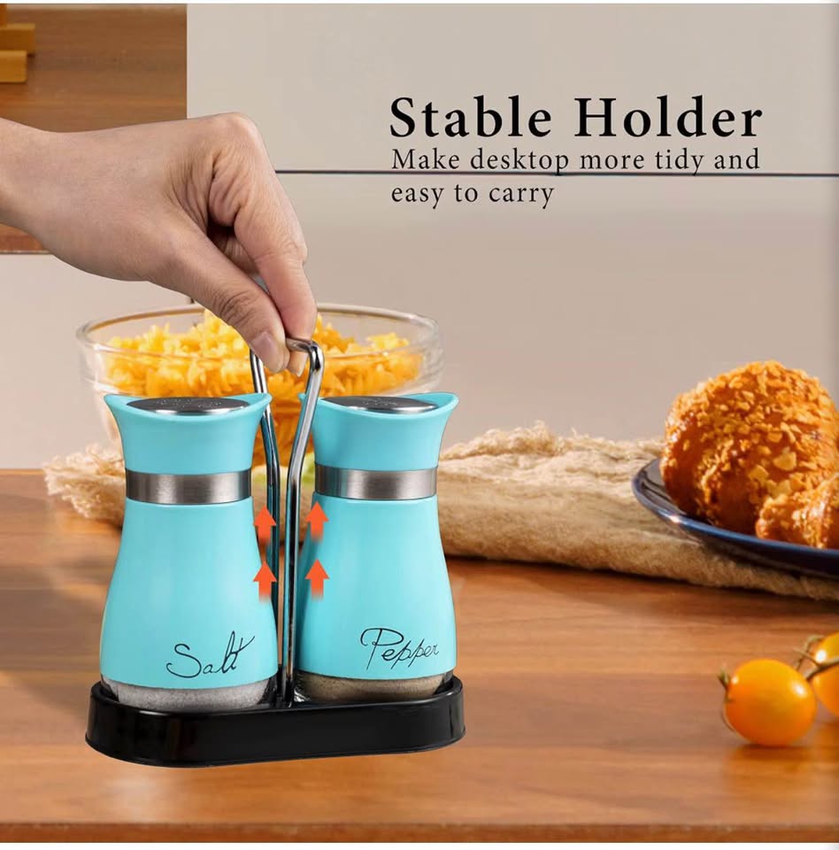 Salt and Pepper Shaker Set with Caddy