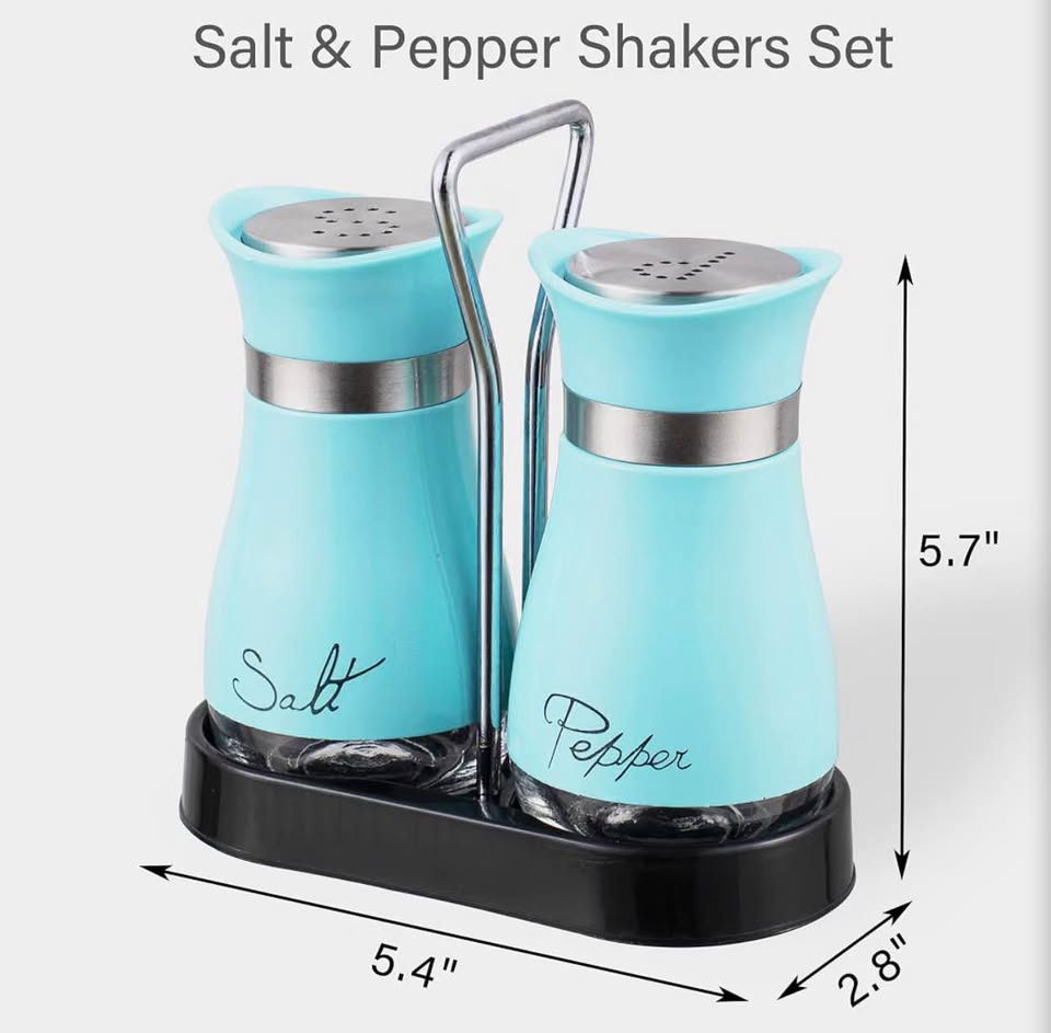 Salt and Pepper Shaker Set with Caddy