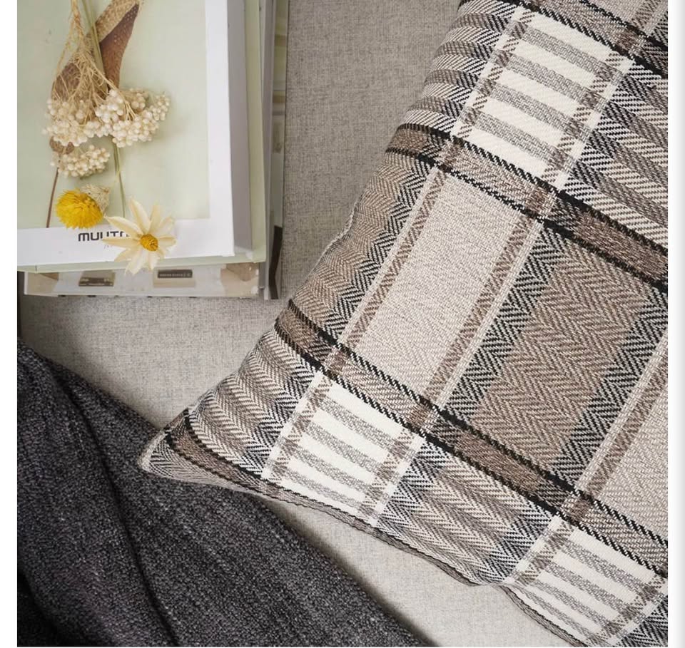Set of 2 Plaid Pillow Covers 18x18inch