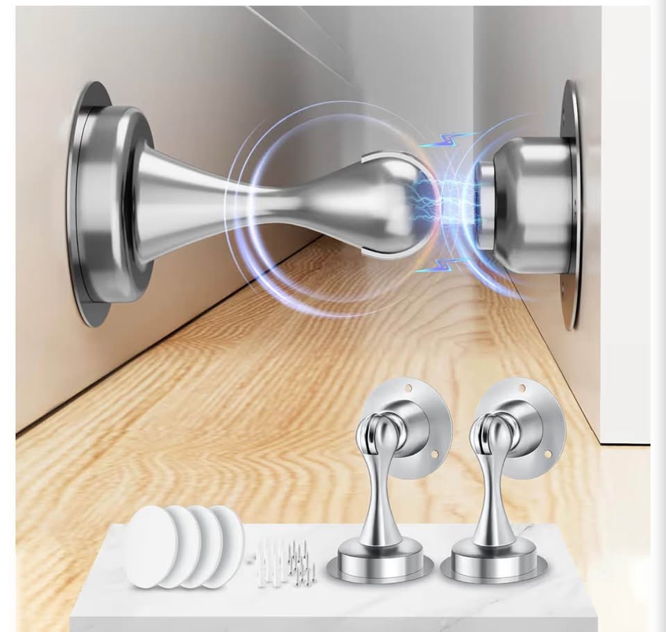 Stainless Steel Magnetic Door Stopper 2-Pack