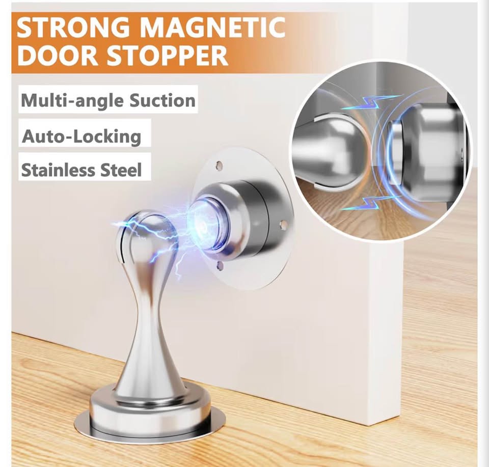 Stainless Steel Magnetic Door Stopper 2-Pack
