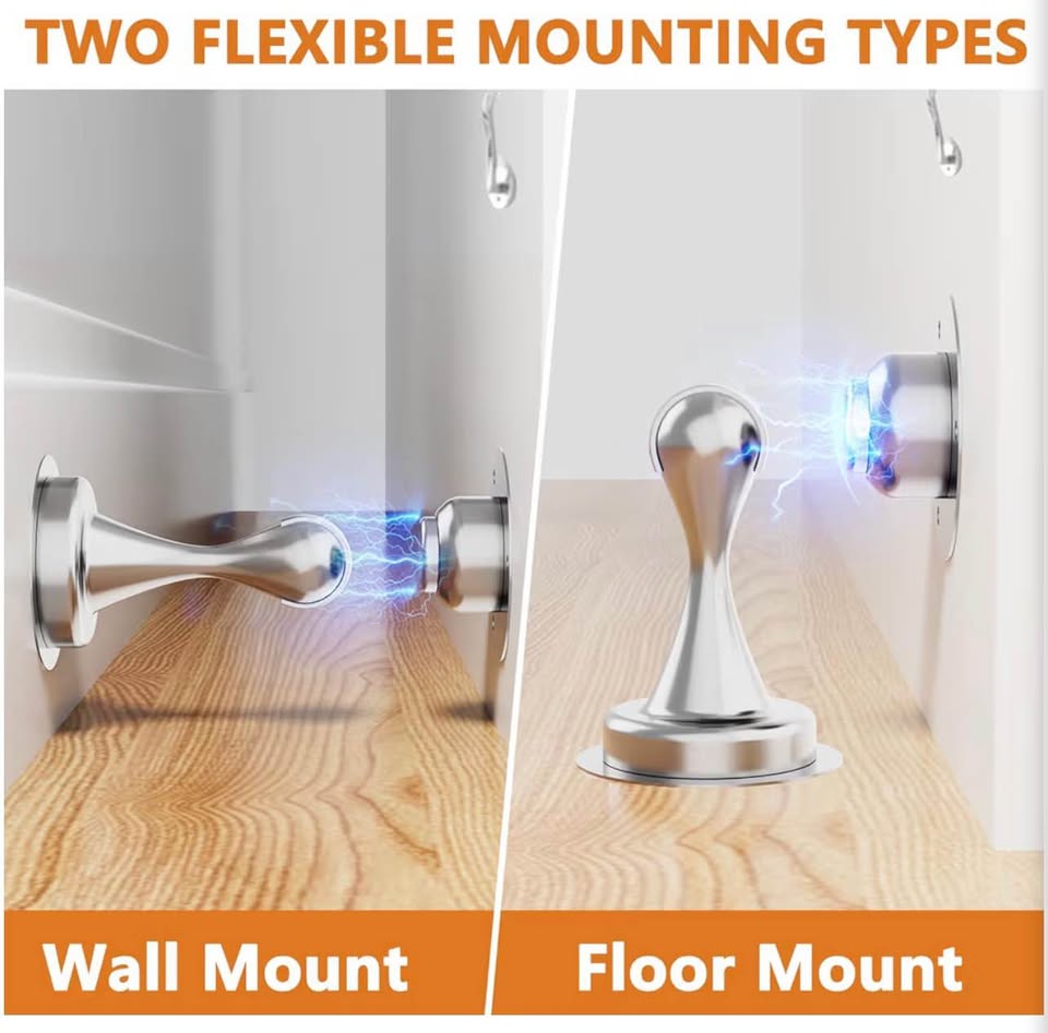 Stainless Steel Magnetic Door Stopper 2-Pack