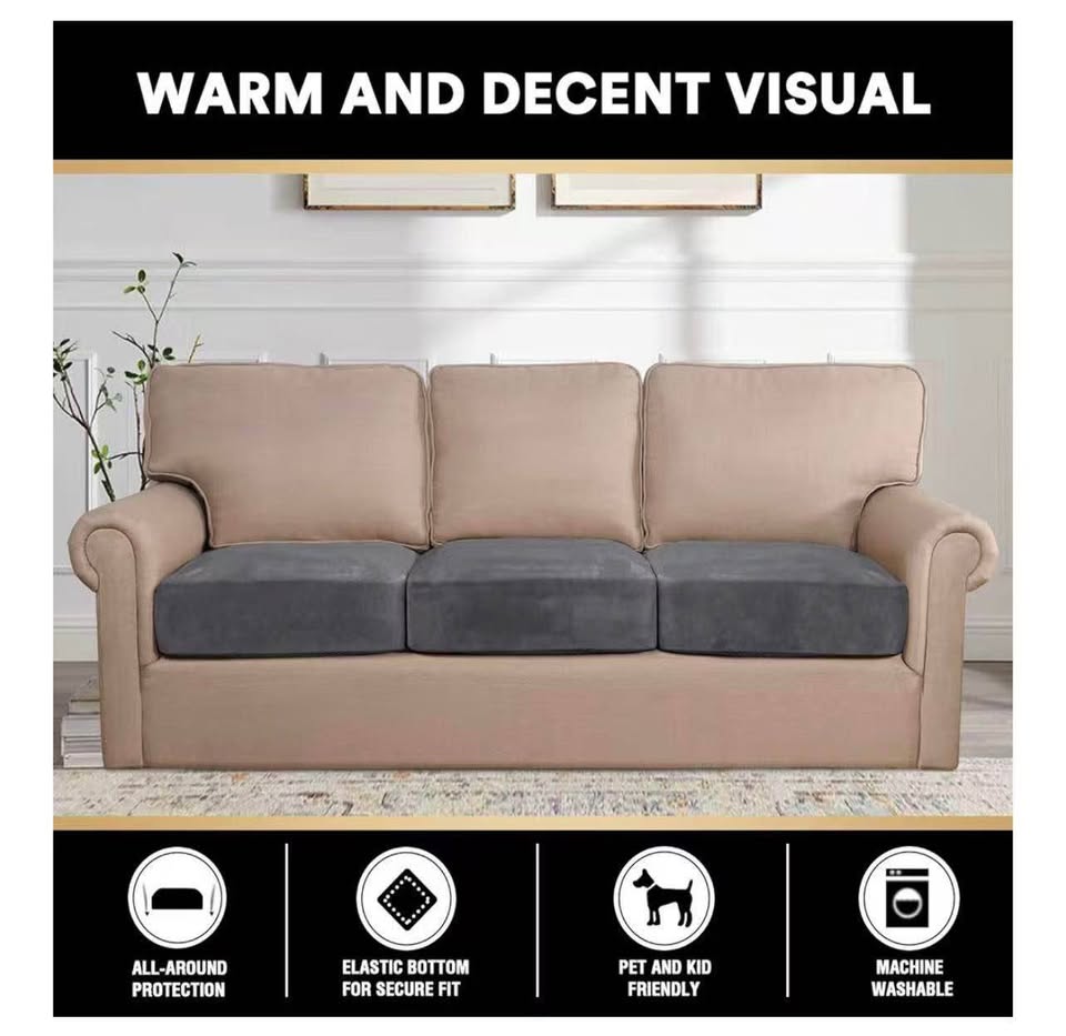 Stretch Velvet Couch Cushion Covers for Individual Cushions Sofa Cushion Covers 